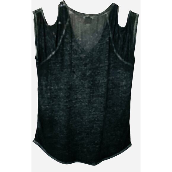 TERRA & SKY COLD SHOULDER CAP SLV PULL-OVER TOP, WOMENS, 0X (14W), BLACK/GREY - Picture 4 of 12